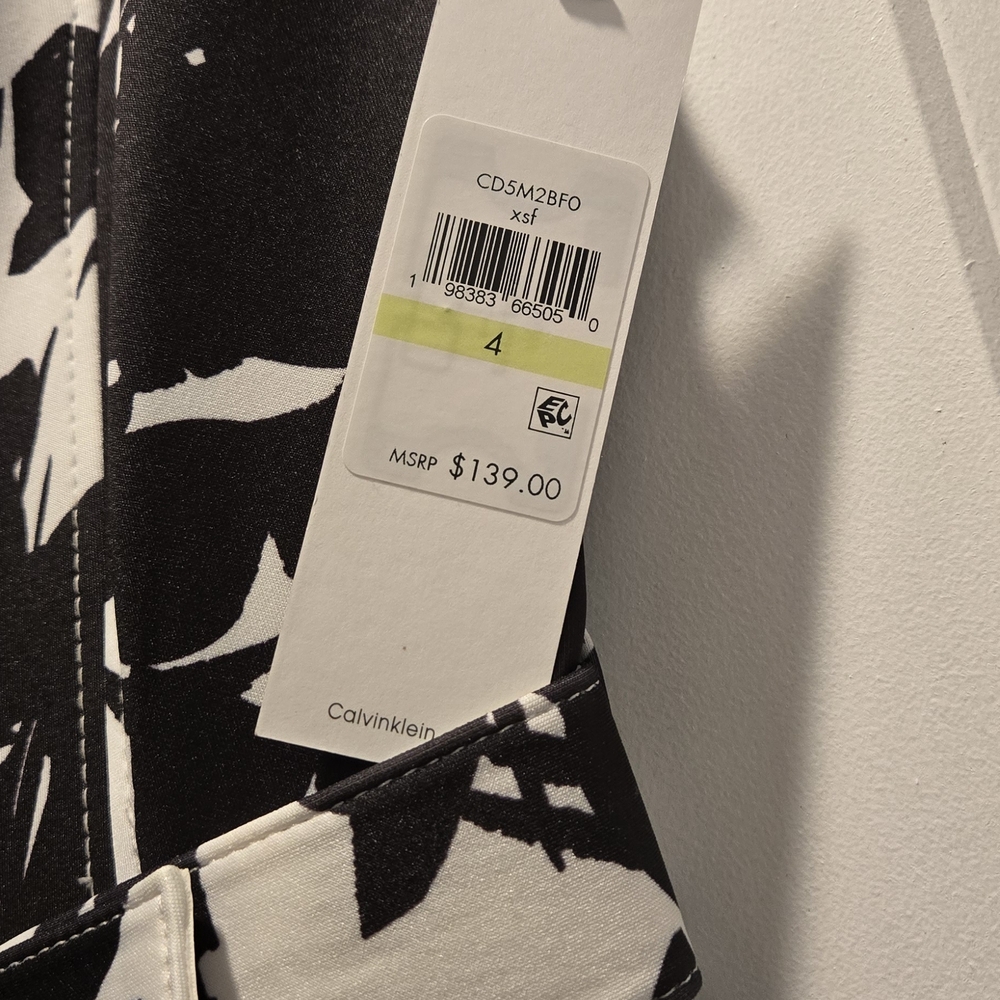 Calvin Klein Black and White Midi Dress - Picture 7 of 9